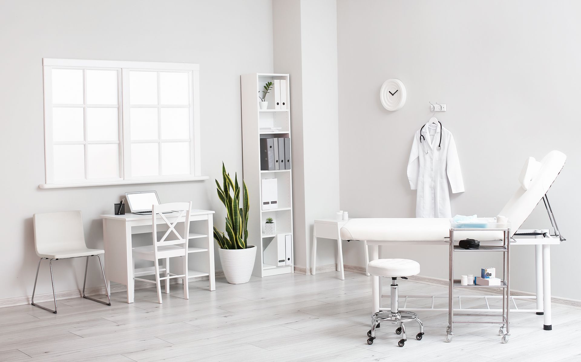 Treatment room at Ackers Chiropractic's Taylors Lakes clinic, set up for a chiropractic adjustment.