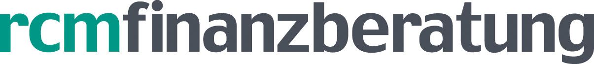Logo von rcm finanzberatung in grüner und grauer Schrift auf weißem Hintergrund
