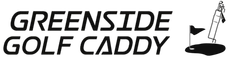 A black and white logo for greenside golf caddy