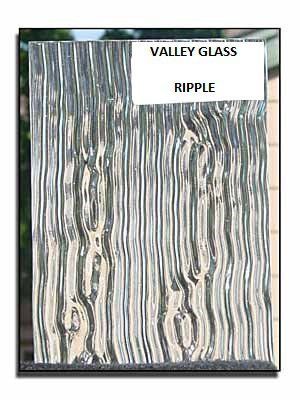 Valley Glass ripple sample with clear wavy vertical texture pattern