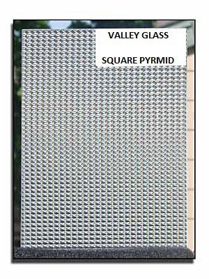 Valley Glass Square Pyramid textured glass panel in a black frame