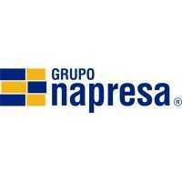 Logotipo de Grupo Napresa, con bloques azules y amarillos y el nombre de la empresa.