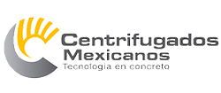 Logo of Centrifugados Mexicanos with a "C" shape, sun design, and text "Tecnología en concreto."