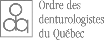 Logo de l'Ordre des denturologistes du Québec : graphique gris avec texte à droite.
