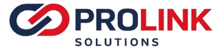 Prolink Solutions logo in blue, red, and dark gray on a white background
