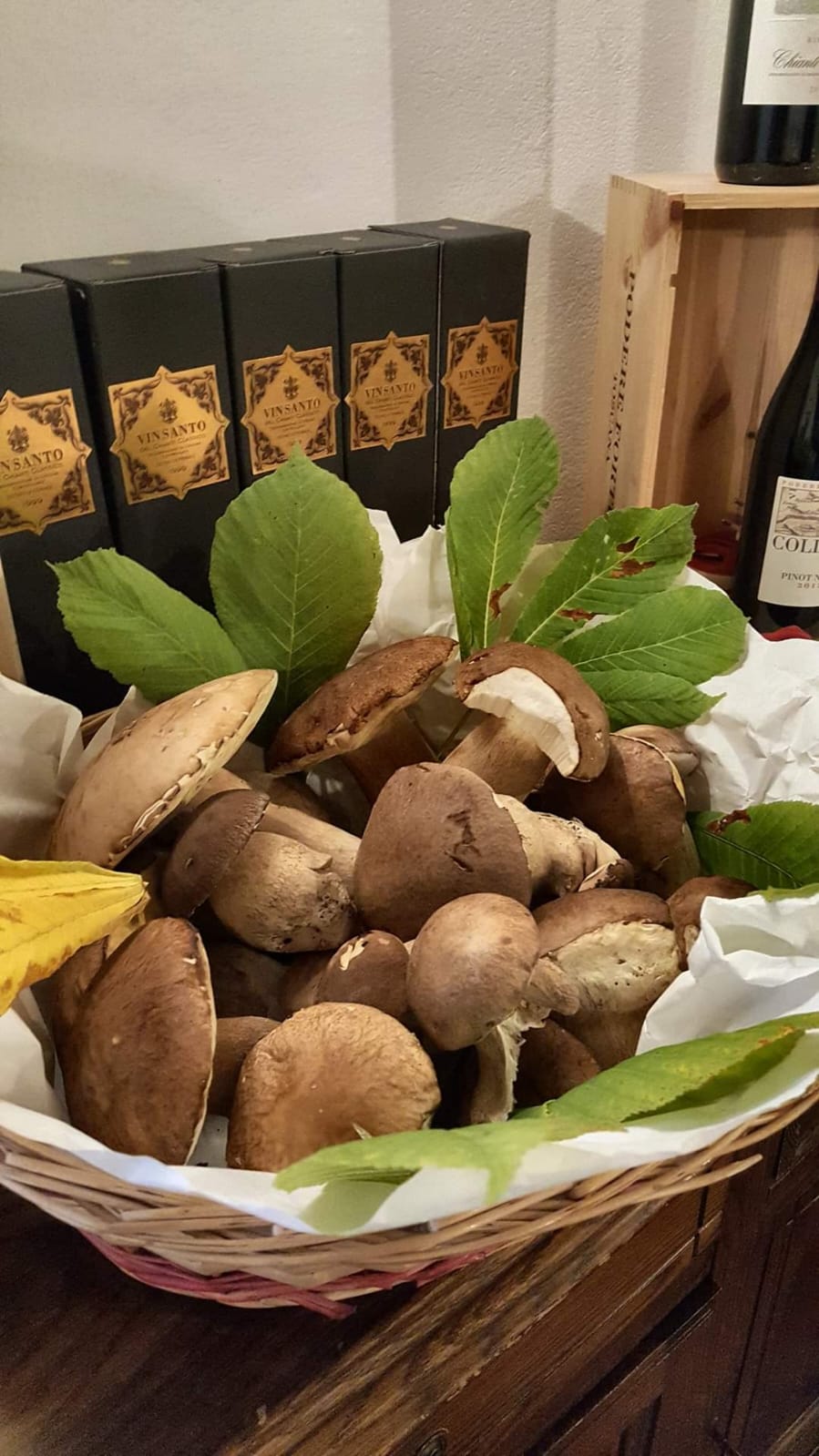 cesto di funghi porcini