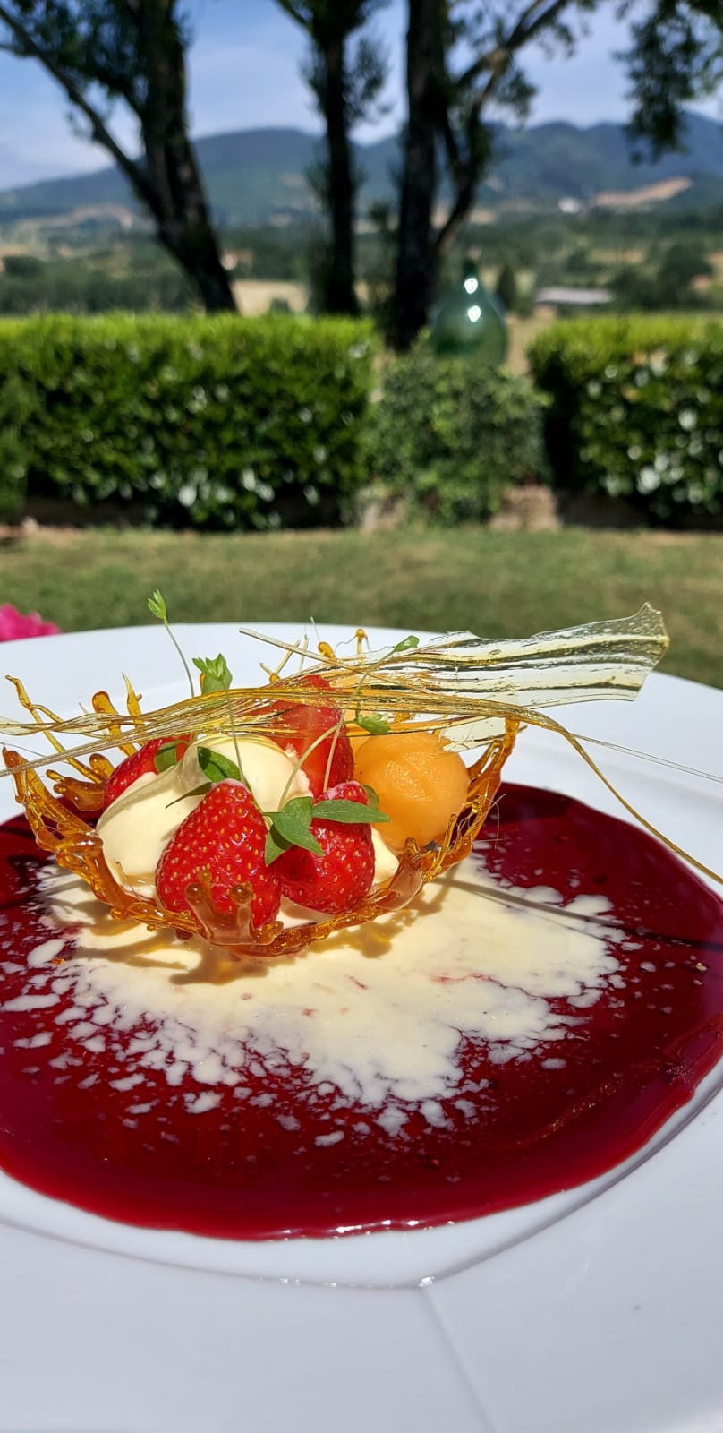 palline di gelato e frutta