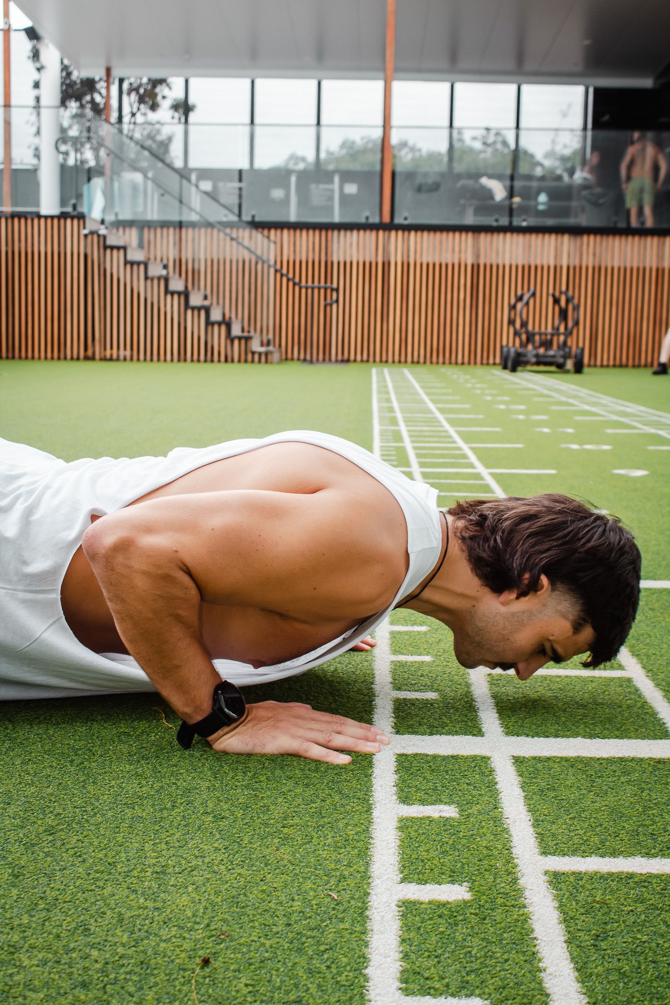 A man doing a push up