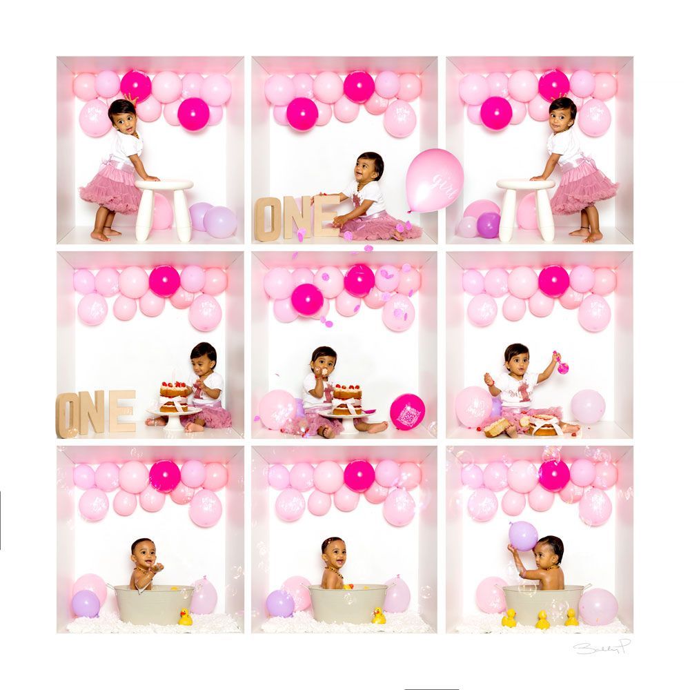 First birthday photoshoot in Braintree in a box. Cake smash in a box in Braintree Essex