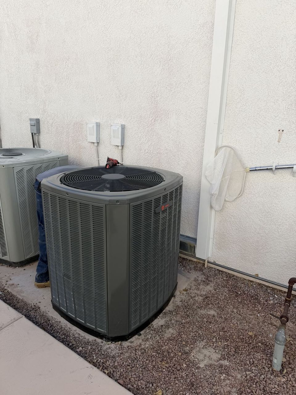 Two new Trane condensers installed by Air-Exx at a home in northwest Arizona