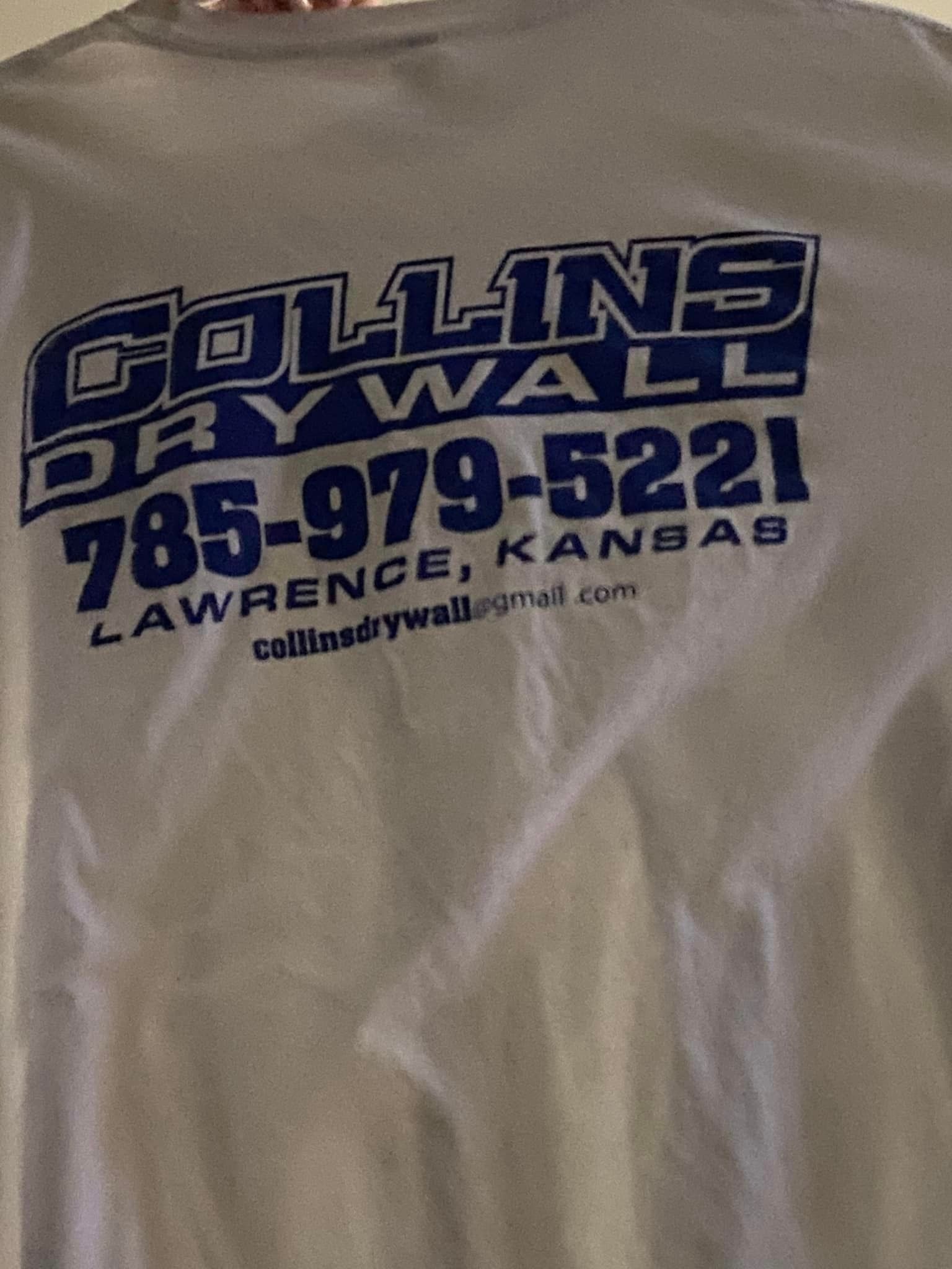 A t-shirt that says collins drywall on it