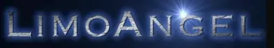 A blue background with the word limo angel written on it