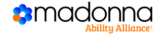 Madonna Ability Alliance logo. Blue and orange circles form a shape, with black text.