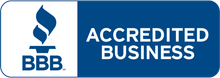 BBB Accredited Business logo in blue and white