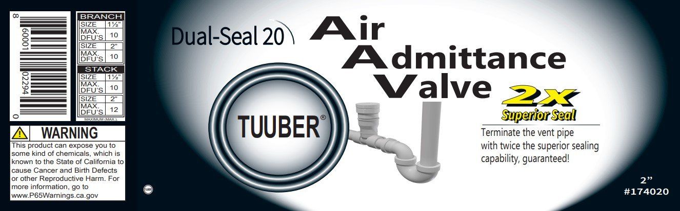 A label for a dual seal air admittance valve