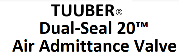A logo for tuuber dual seal 20 air admittance valve