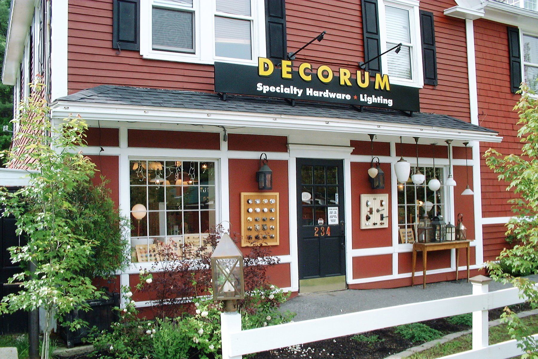 Red storefront with 