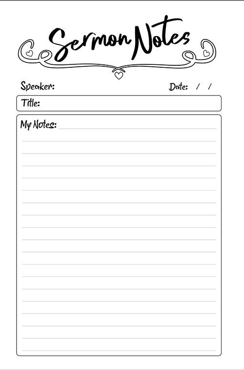 Sermon Notes Journal & Christian Colouring Book