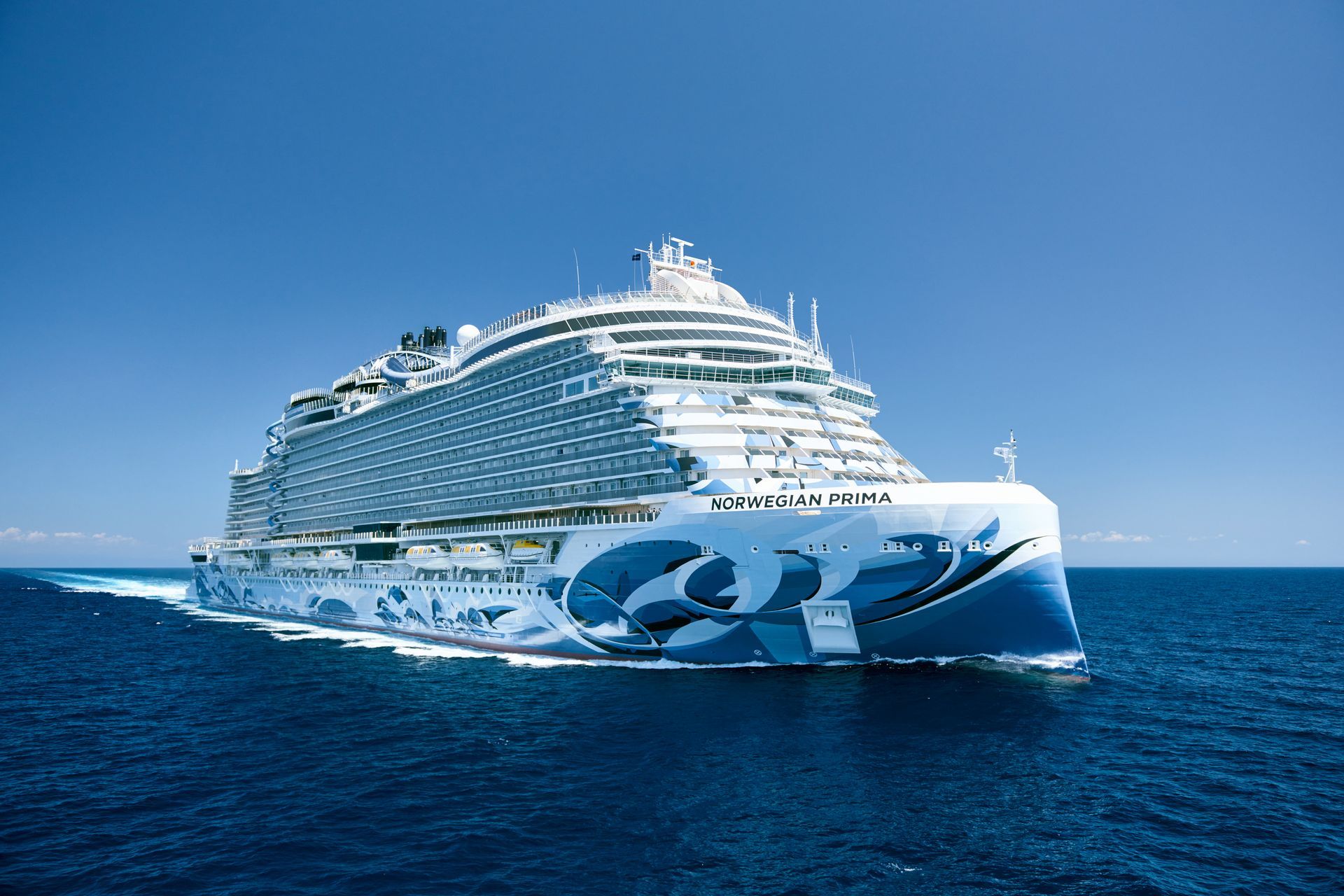 Crusing A large cruise ship is floating in the ocean
