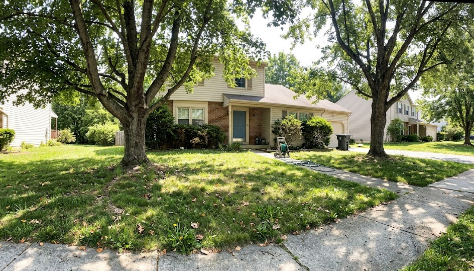 A beautiful home in Spokane WA featuring healthy, professionally maintained trees and a green lawn.