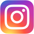 Logo Instagram avec fond dégradé rose, orange et violet et icône d'appareil photo blanche