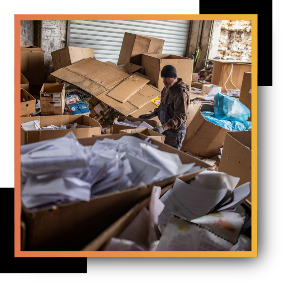 man sorting garbage