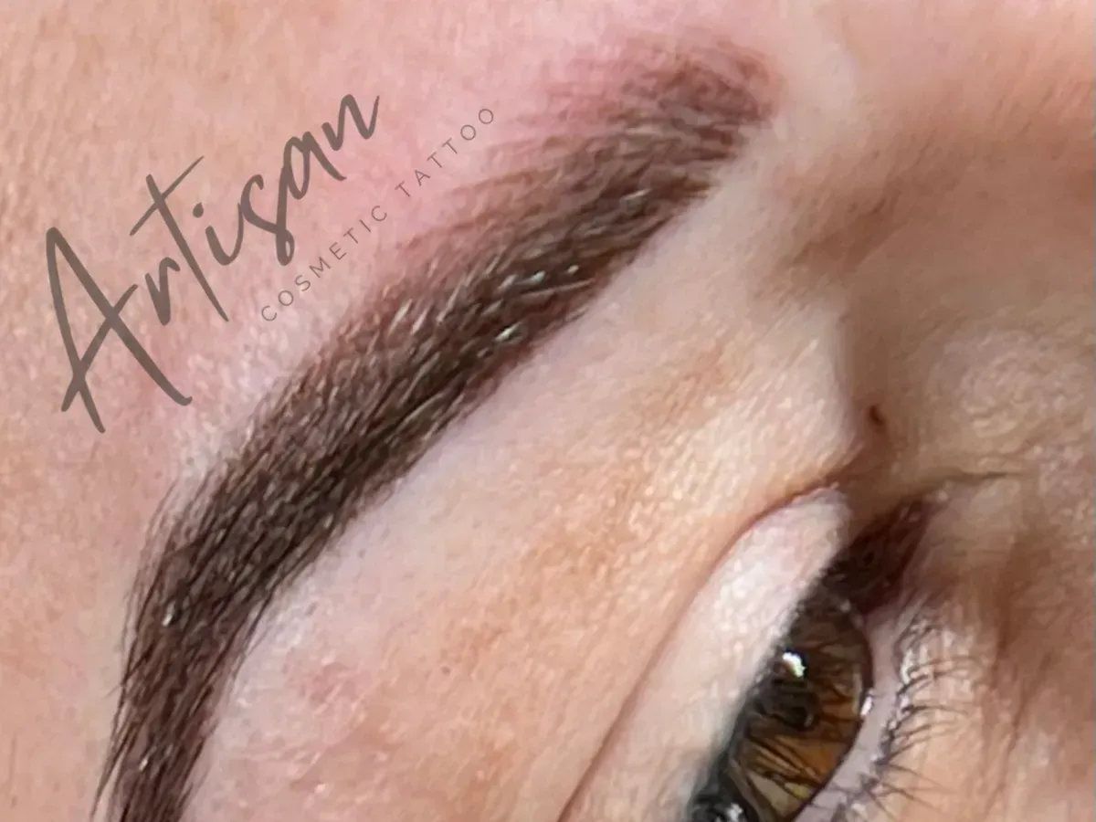 Person Getting Eyebrow Microblading — Artisan Cosmetic Tattoo & Beauty in Worongary, QLD