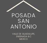 Gray logo reading “Posada San Antonio” with “Valle de Guadalupe, Ensenada BC, Mexico” underneath.
