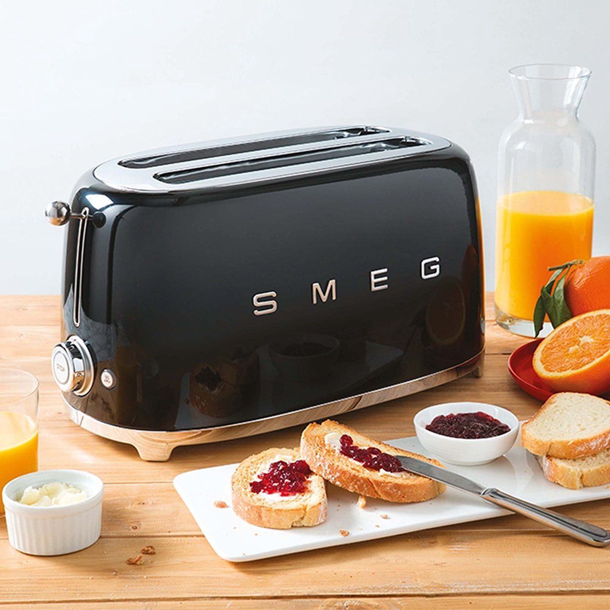 SMEG TSF01BLEU - Broodrooster - Zwart - 2x2 - 950W - 6 niveaus