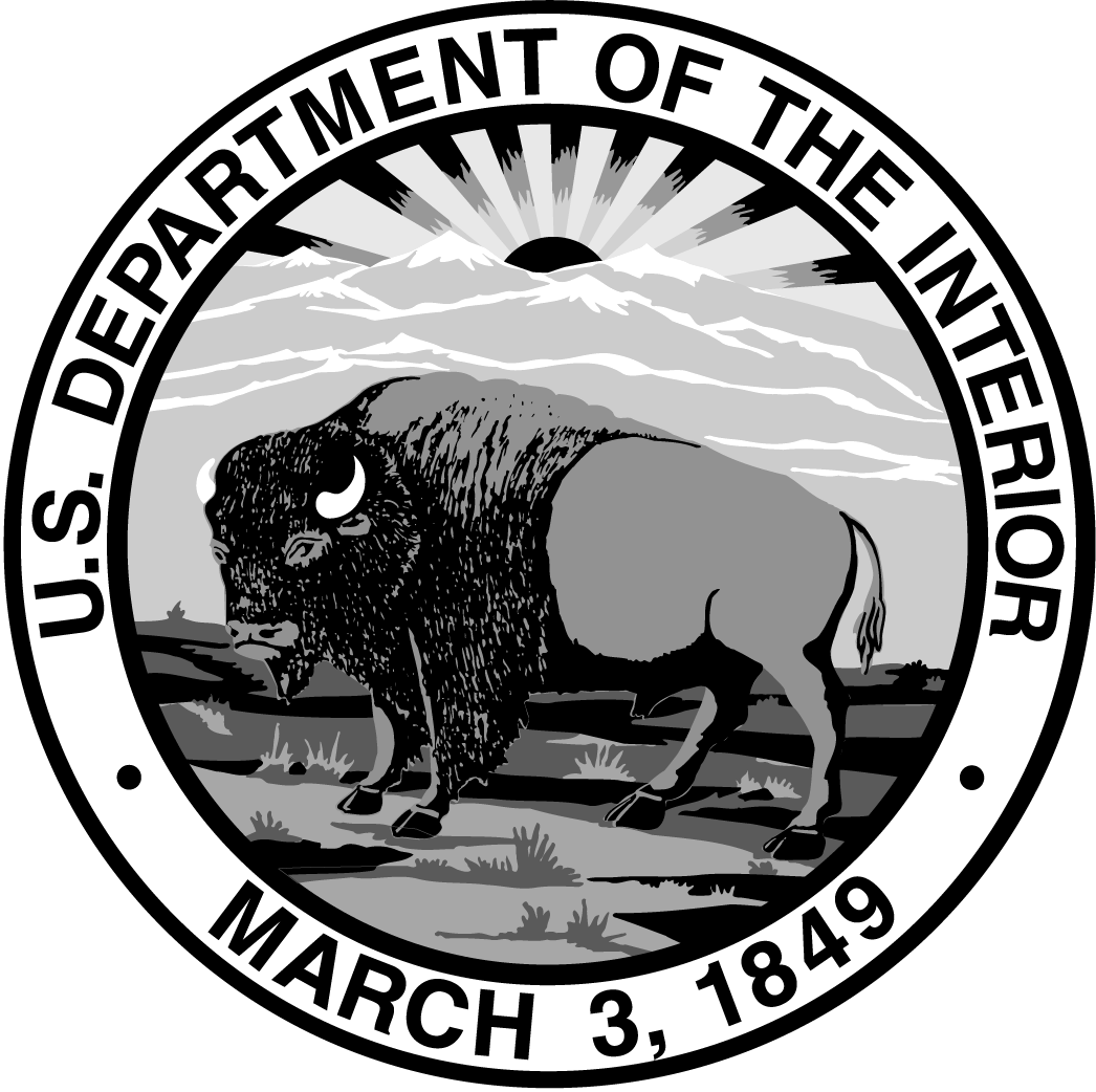 U.S. Department of the Interior seal with a bison and sunrise, dated March 3, 1849