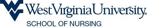 WVU School of Nursing logo. Text reads,