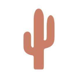 Stylized pink cactus icon on a white background