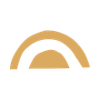 Gold arch and semicircle logo on a white background