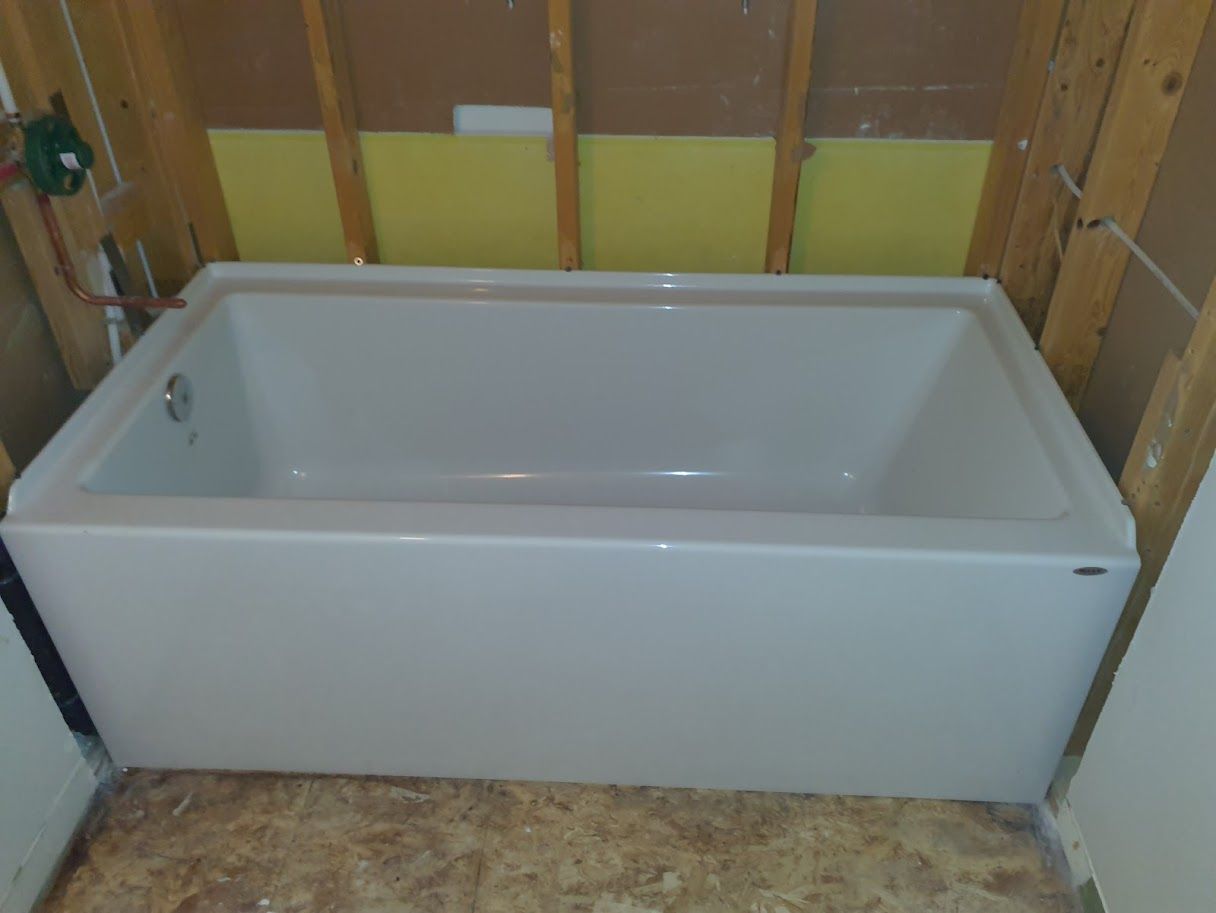 a new bathtub for a new cosntruction