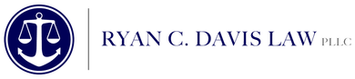 Logo for Ryan C. Davis Law, a law firm, featuring scales of justice over an anchor within a blue circle. Text: "RYAN C. DAVIS LAW PLLC".