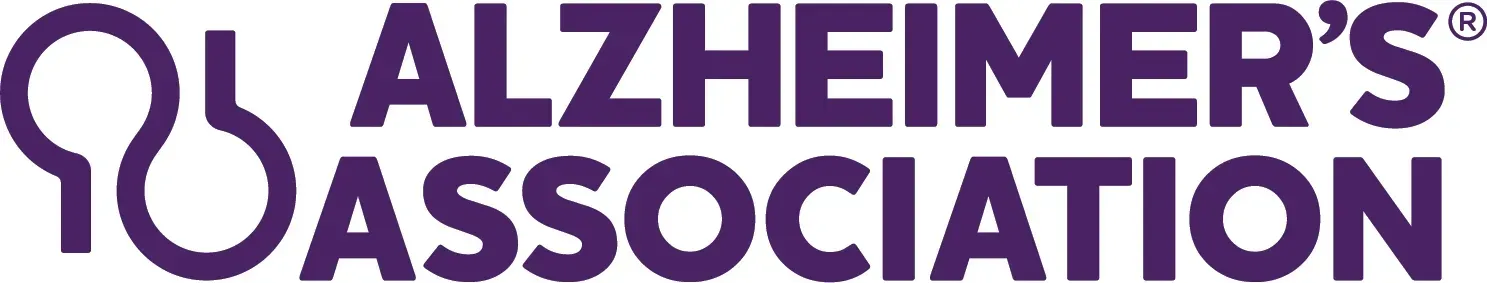 Alzheimer's Association logo: purple stylized 