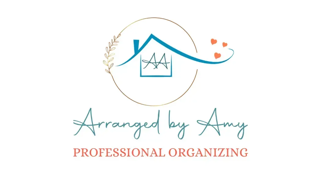 A logo for arranged by amy professional organizing