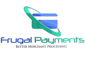 A logo for frugal payments better merchant processing