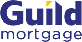 A blue and yellow logo for guild mortgage.