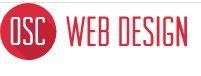 The logo for osc web design is a red circle on a white background.