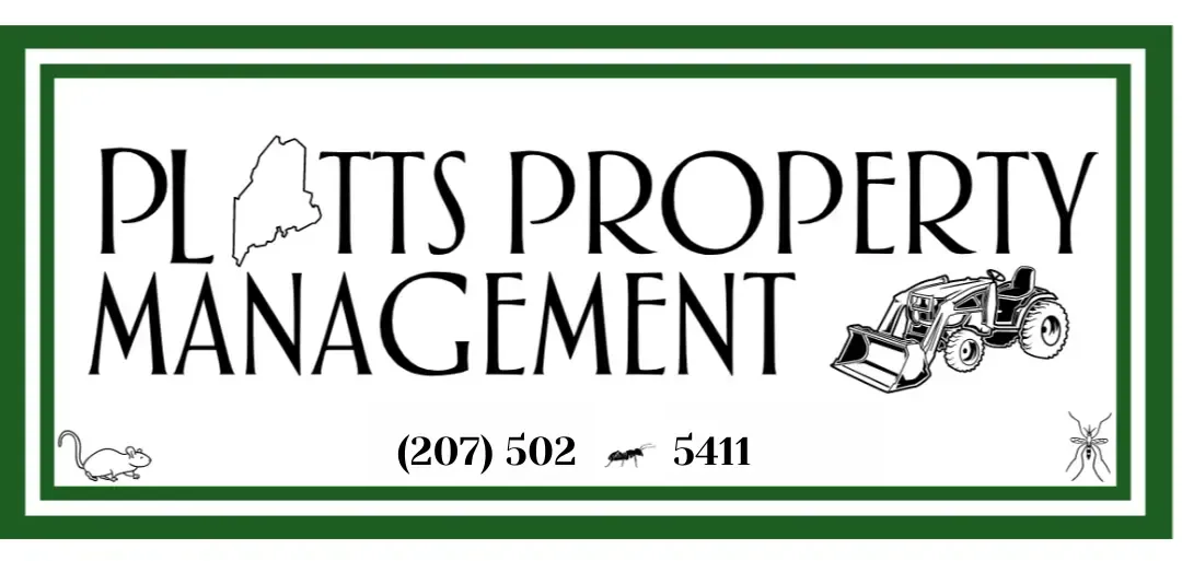 A logo for platts property management with a green frame