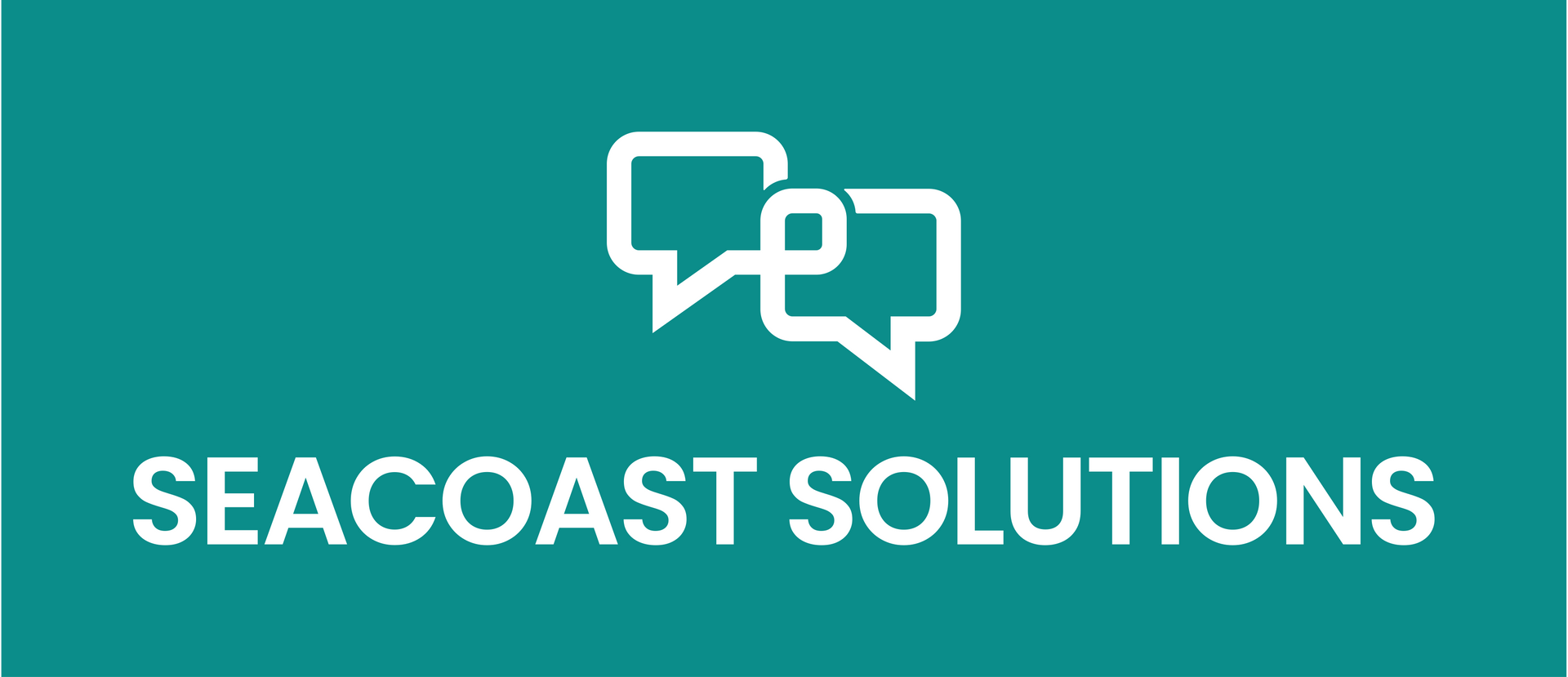 The logo for seacoast solutions is on a blue background.