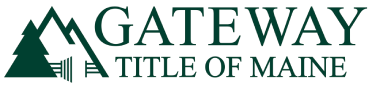 Gateway Title of Maine logo: green mountains and tree, dark green text.