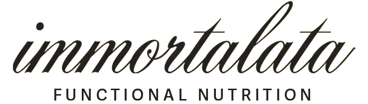 The logo for immortalata functional nutrition is black and white.