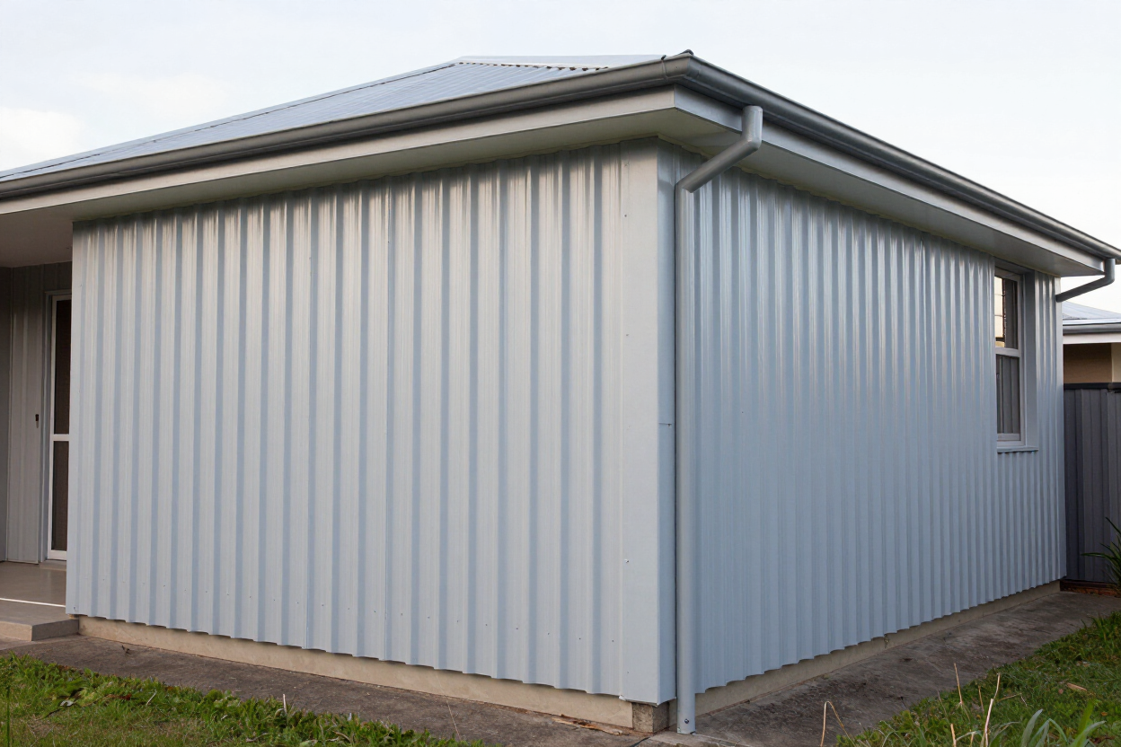 Corrugated metal wall cladding