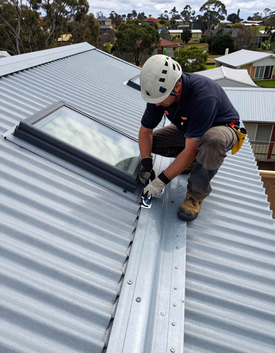 Inspecting flashings around a skylight