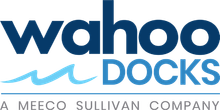 Wahoo Docks logo with blue wave and “A Meeco Sullivan Company” text
