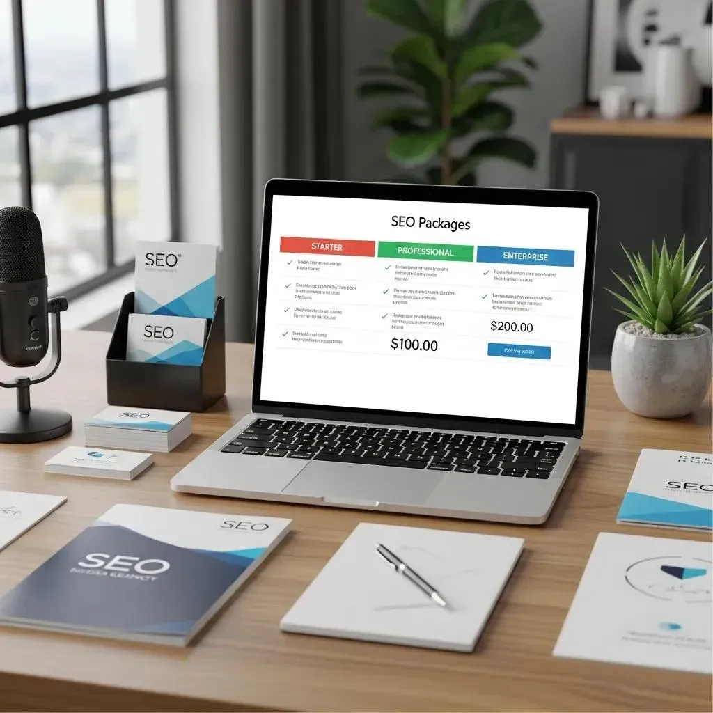 Laptop displaying SEO packages and pricing options for small businesses in North Port