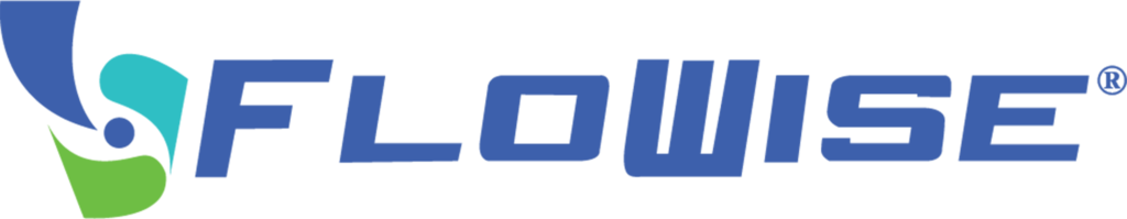 Flowise logo with a stylized blue and green design and the word 