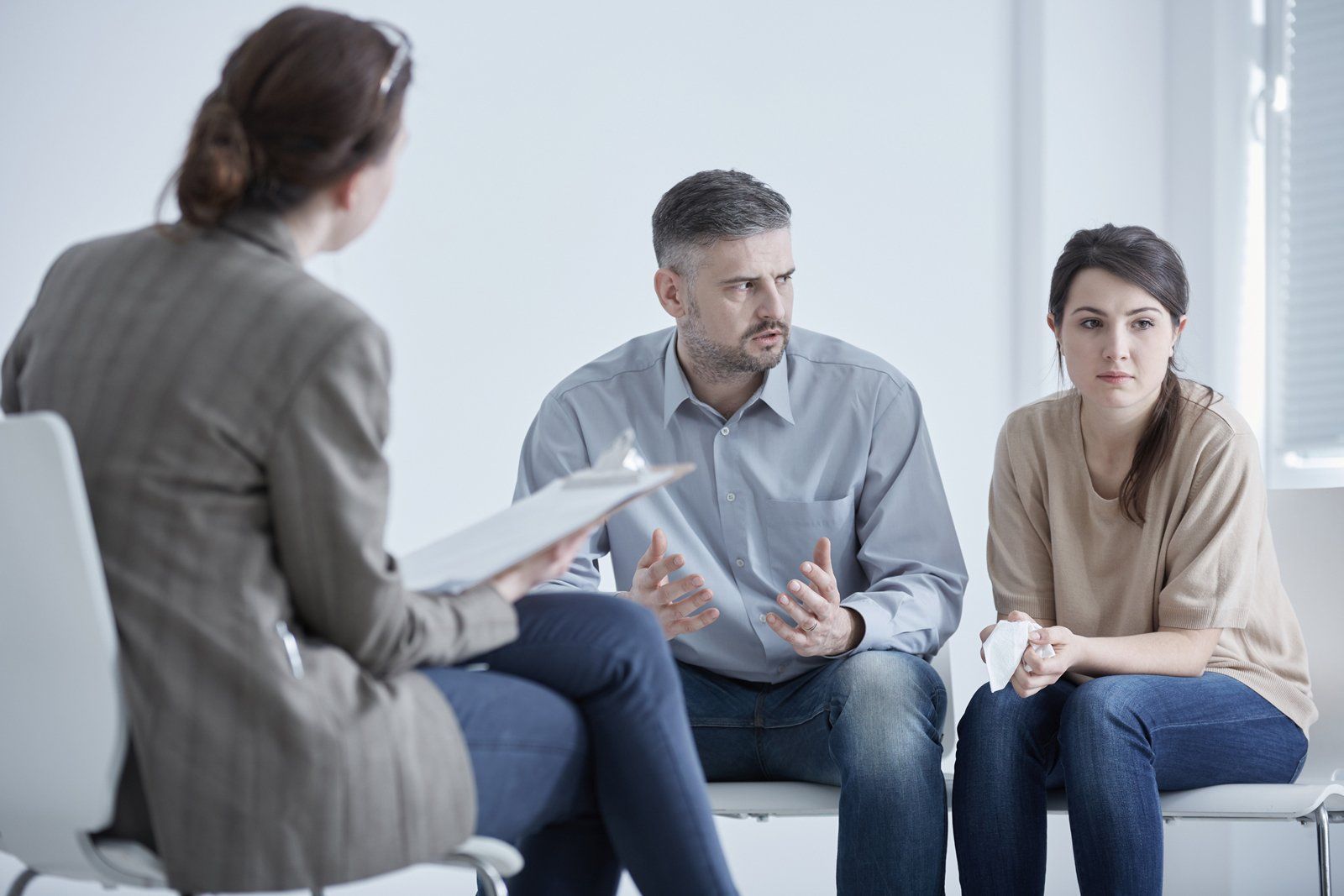A counselor is assisting the couple in resolving their disagreement